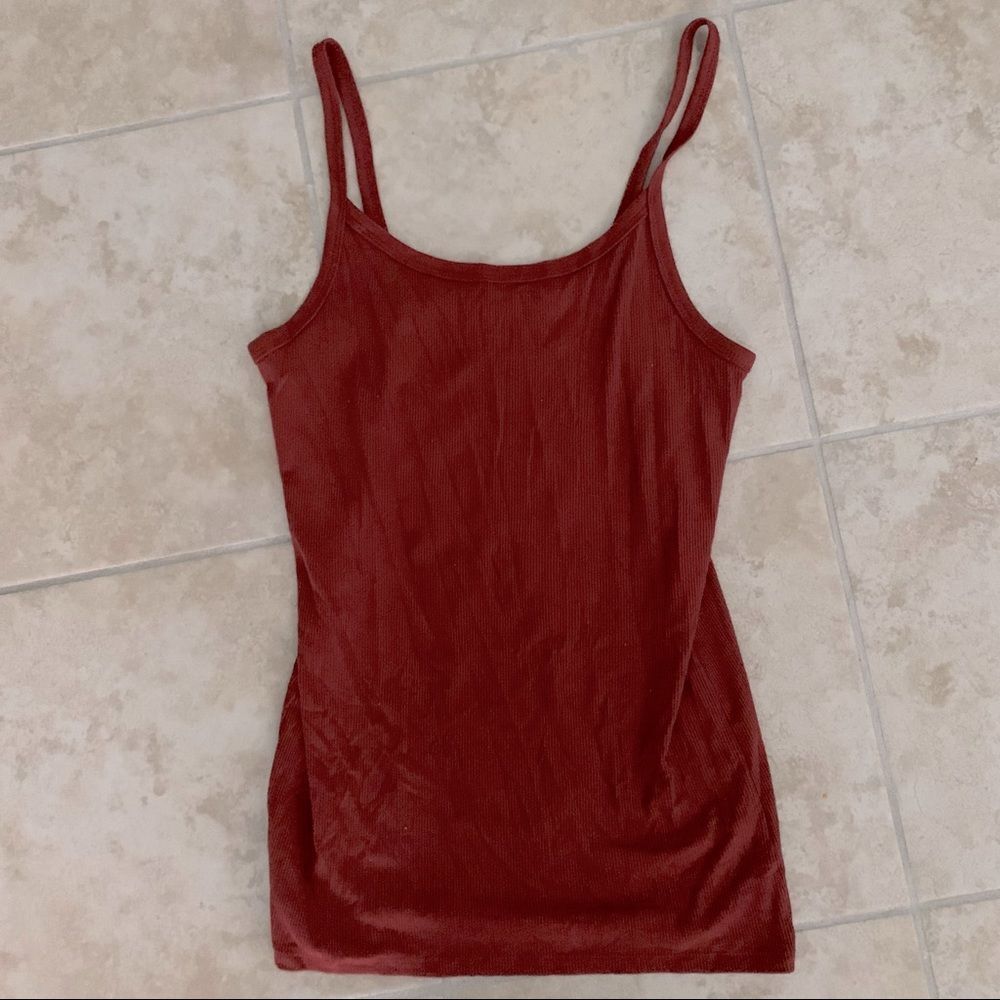 No Boundaries — Soft Stretchy Burnt Orange Tank Top M (Size 7-9)
